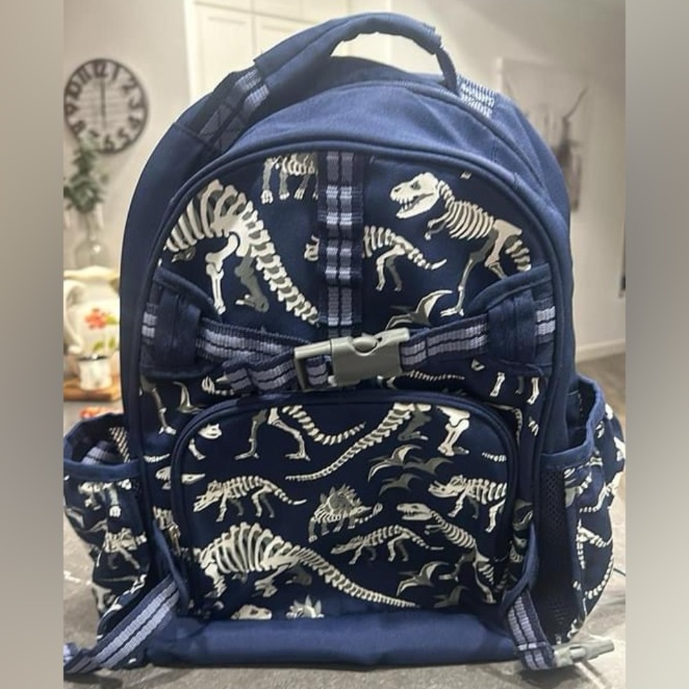 Pottery Barn Mackenzie Navy Dinosaur Bones Glow-in-the-Dark Backpack